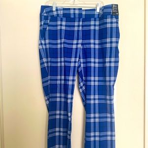 New York&Company 7th Avenue Blue plaid straight leg signature fit women’s slacks